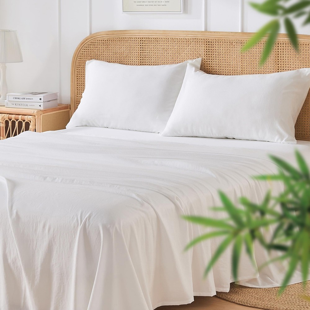 JELLYMONI 4-Piece Cooling Queen Bamboo Rayon Sheet Set