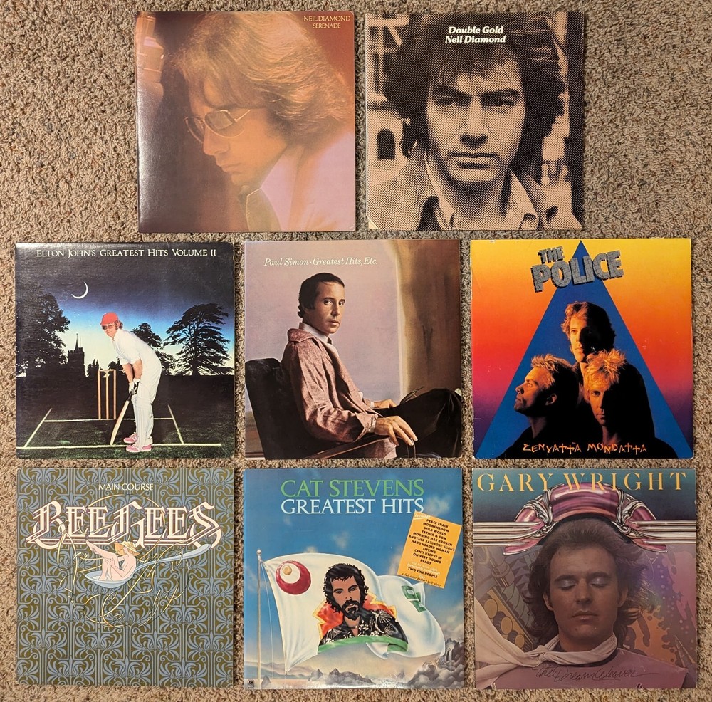 Lot of 8 Vinyl LP Albums (Soft Rock, Pop Rock) Neil Diamond, Elton John & More