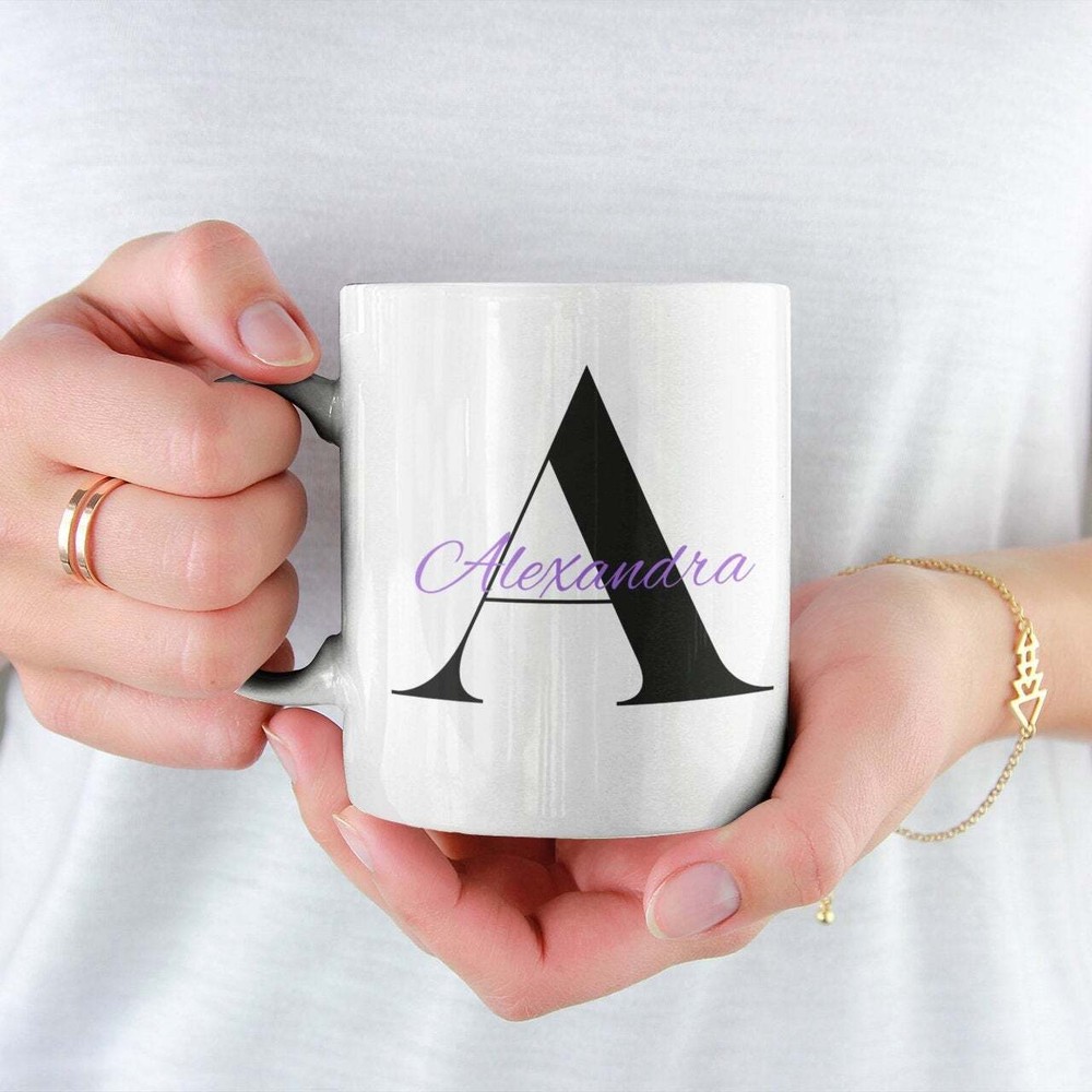 Monogram Mug / Name Mug With Initial / Personalized Initial Mug / Initials Mug /