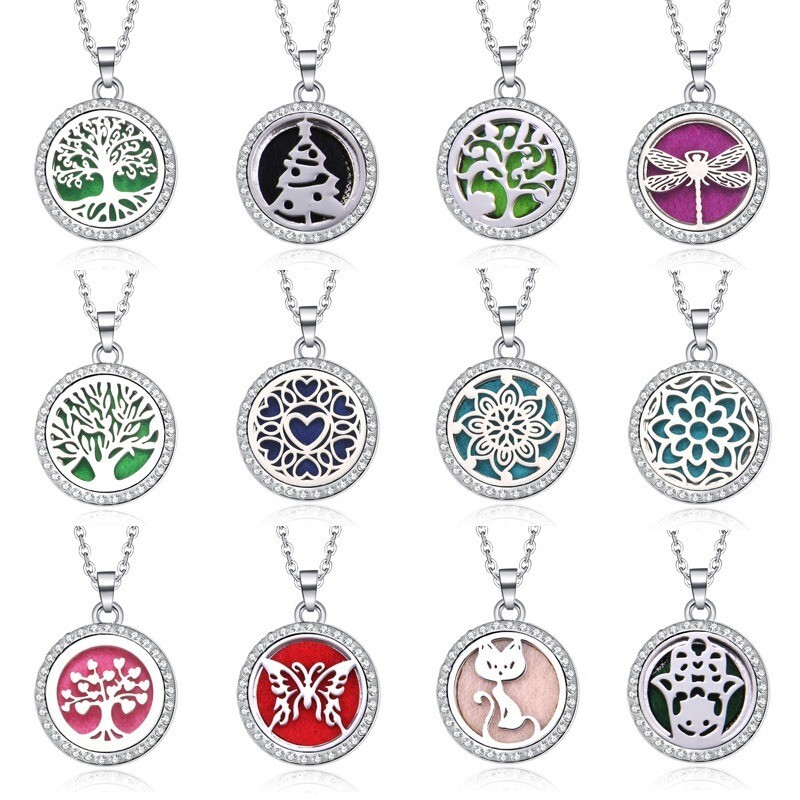 Aromatherapy Essential Oil Diffuser Necklace Pendant Locket Jewelry