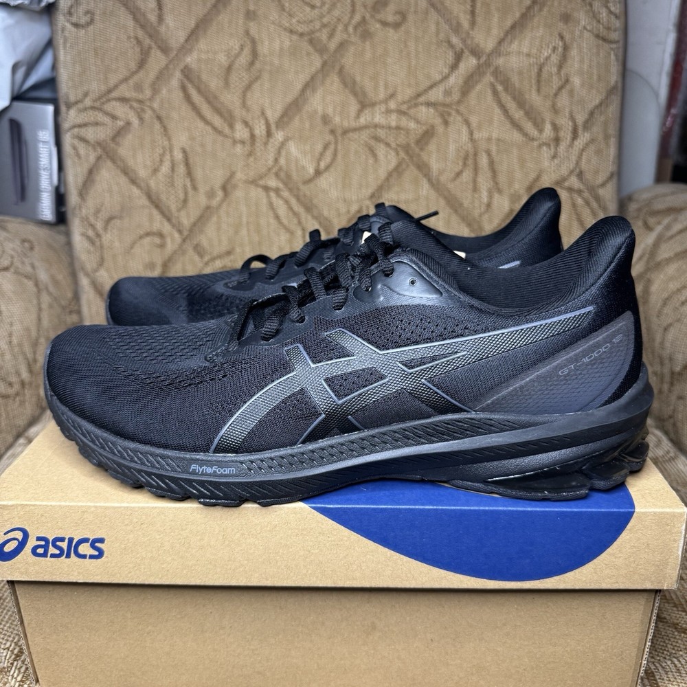 New ASICS GT-1000 12 1011B631 001 Black/Carrier Grey Men Running Shoes Size 9.5
