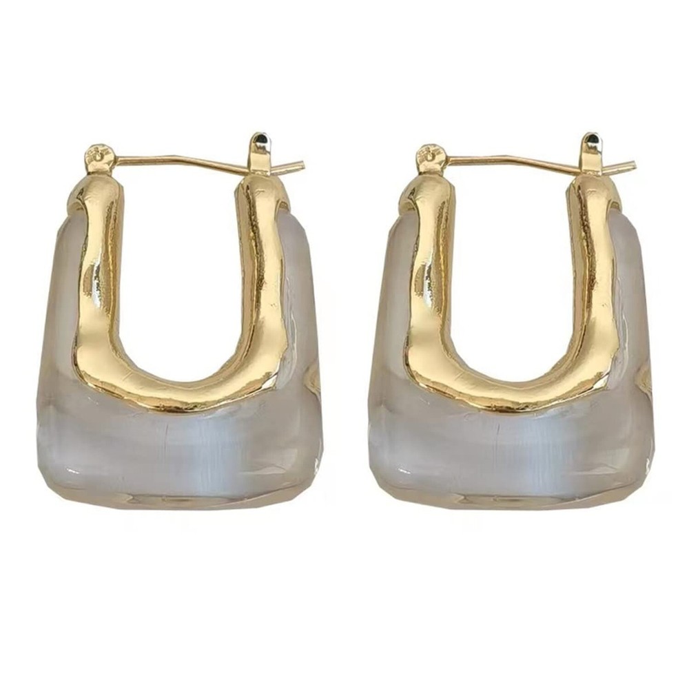BETHNISIER U Hoop Earrings Acrylic and Metal Drop Earrings Simple and Elegant...