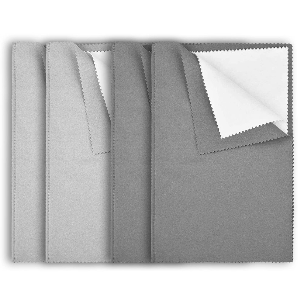 4Pcs Silver Polishing Cloth Large Jewelry Cleaning Cloths,Multi-Layer Double-Sid