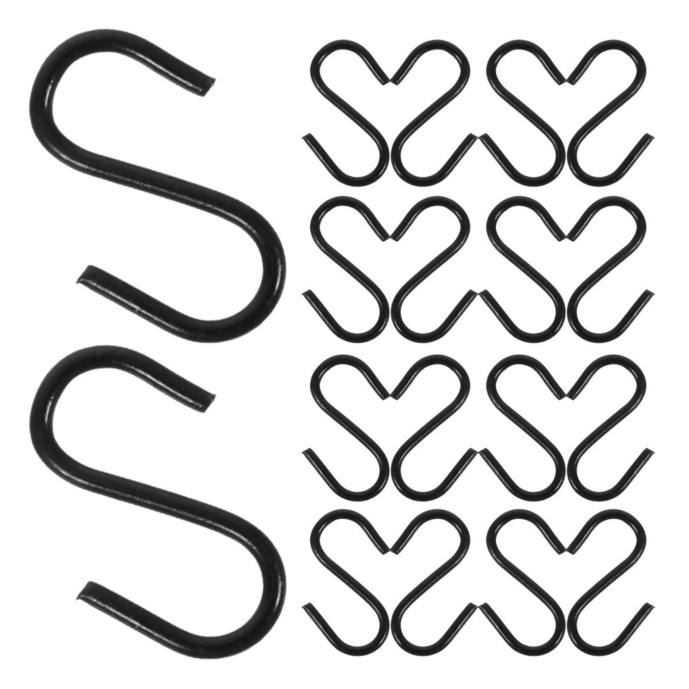 200 Heavy Duty Black Metal Hanging Hooks for Ornaments and Decor