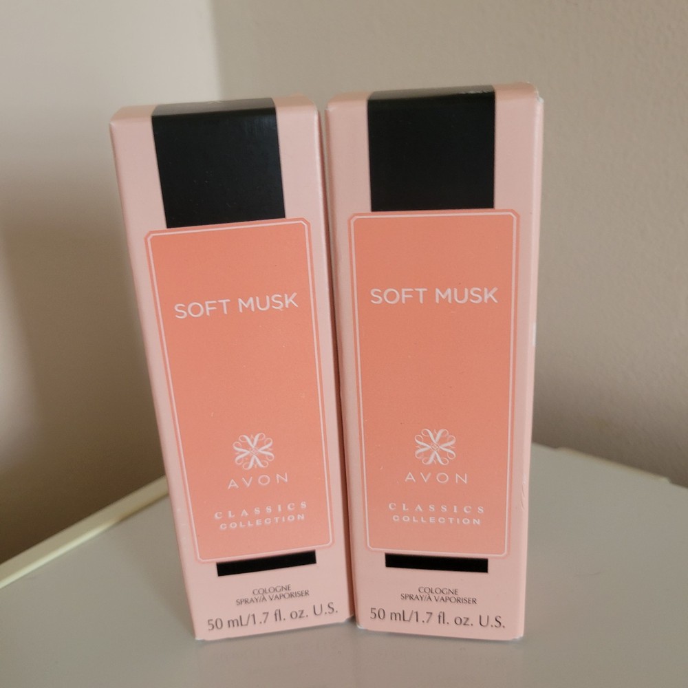 Avon Soft Musk Cologne Spray 1.7 oz Classics Collection Set of 2