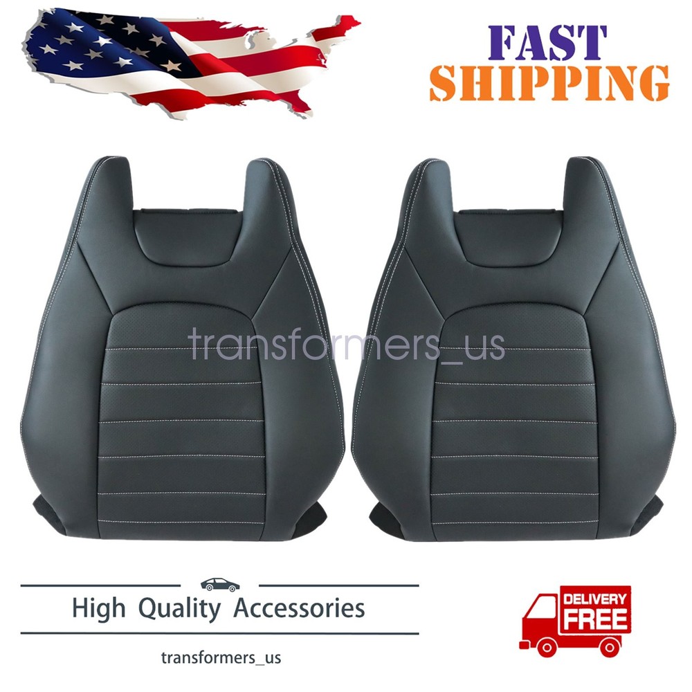 For 2015-2021 Mercedes Benz C250 C300 Driver & Passenger Top Seat Cover Black