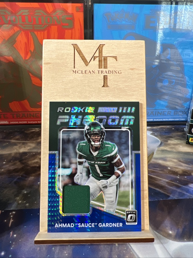 2022 Panini Donruss Optic Rookie Phenoms Blue Hyper Prizm RP-AG Ahmad Gardner Football Card