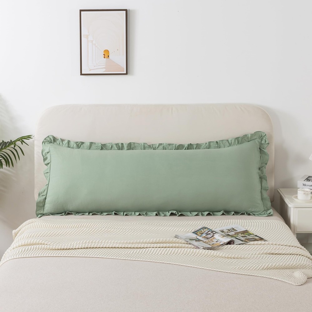 Boho Ruffled Body Size Pillowcase Set of 1 - Chic Decorative Super Soft