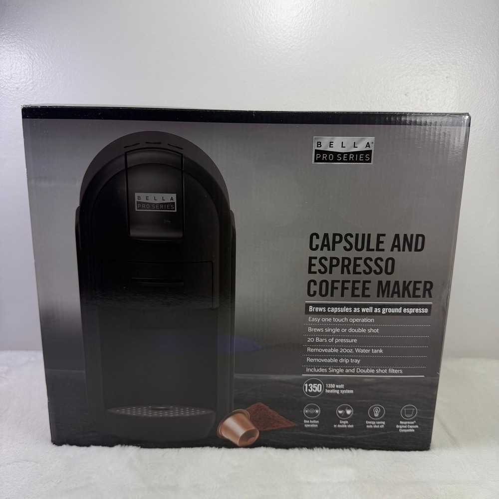 Bella Pro Series Espresso Machine 20 Bar Pressure Nespresso Compatible NEW