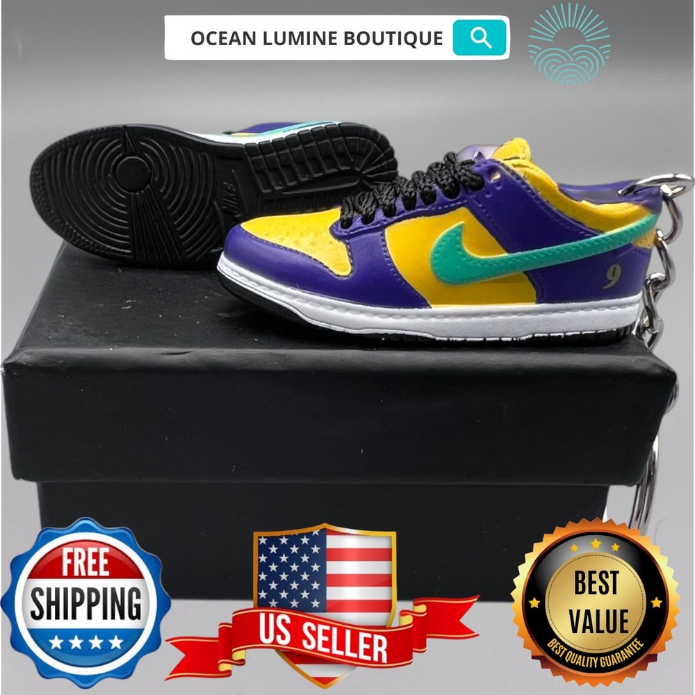 SB DUNK 3D Mini Sneaker Keychain, Jordan Sneaker Collectible, Box Options