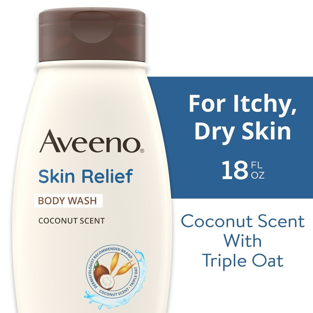 Aveeno Skin Relief Oat & Coconut Body Wash Soap Free 18 fl oz