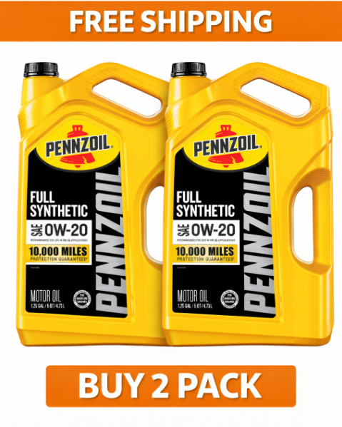 Pack of 2- Pennzoil 0W-20 Full Synthetic Motor Oil, 5 Quart