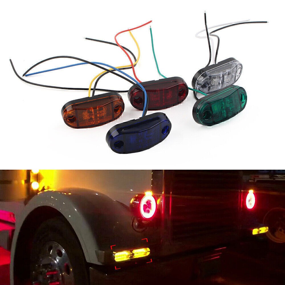 2 LED Side Light Trailer Light Identification Light For Truck Trailer RV SUV etc