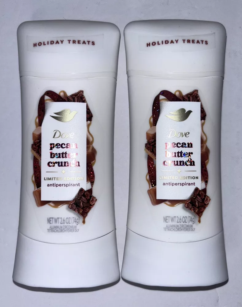 2 Dove Limited Edition Antiperspirant Deodorant Pecan Butter Crunch 2.6oz 8/26