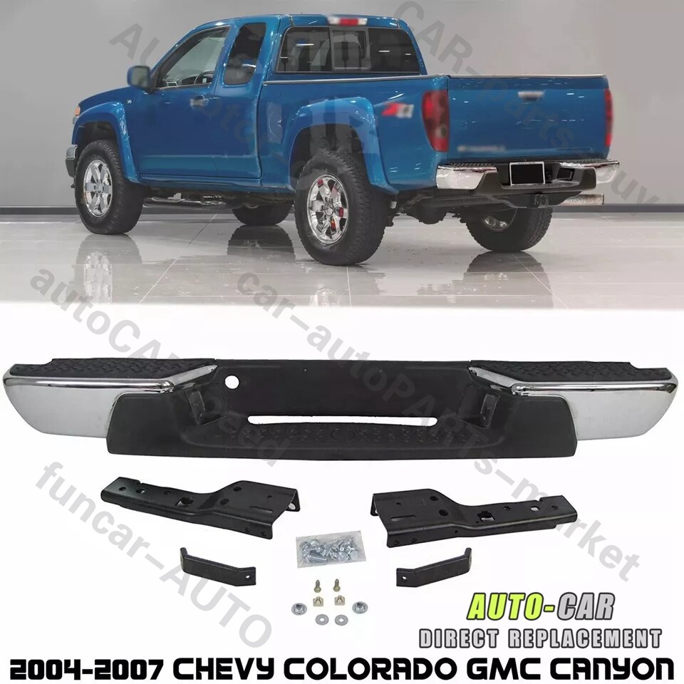 Complete Chrome Steel Rear Steel Bumper For 2004-2007 Chevy Colorado GMC Canyon