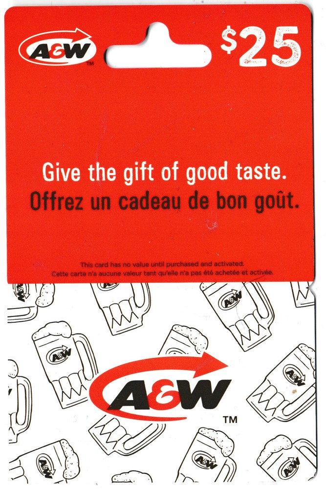 gift cards A&W restaurants collectible card burger root beer-image