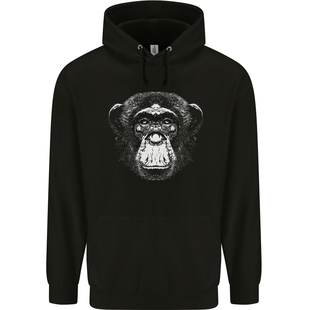 Monkey Face Chimpanzee Mens 80% Cotton Hoodie