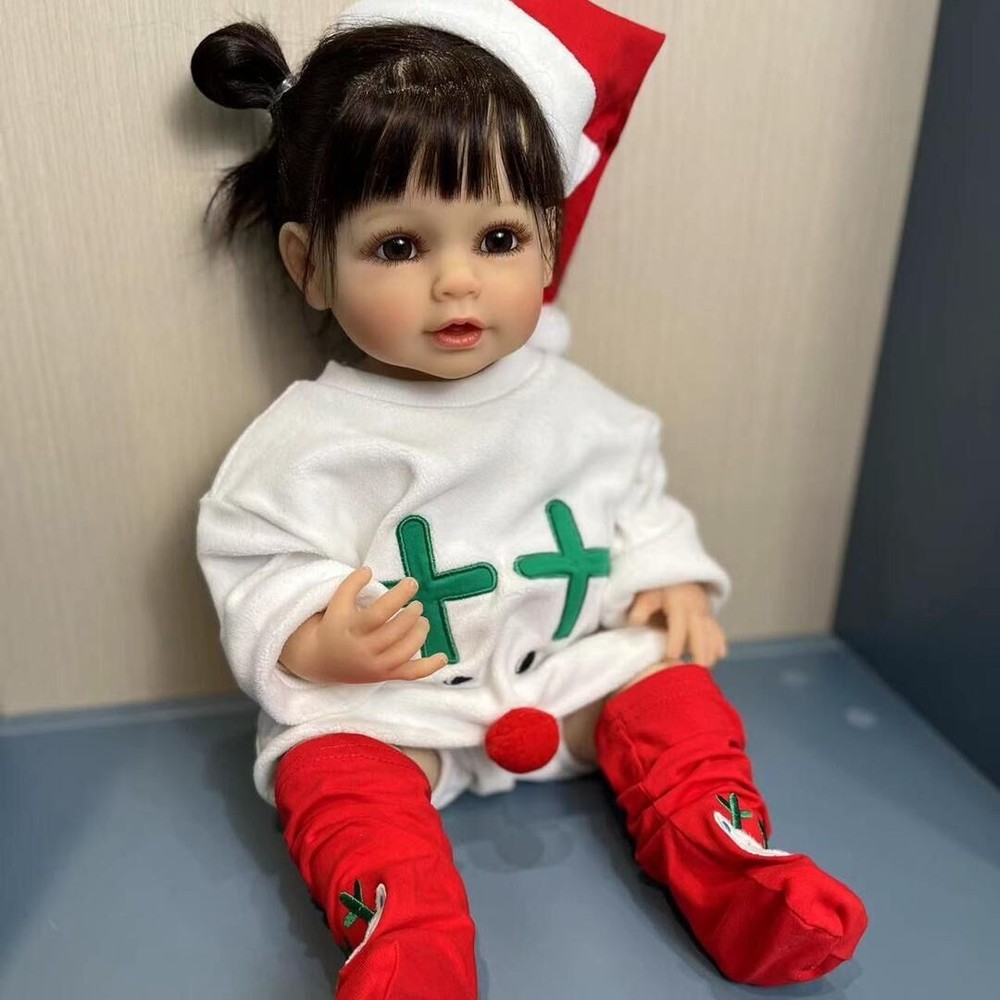 Lifelike Full Body Silicone Vinyl Reborn Baby Girl Doll Newborn Bebe-image