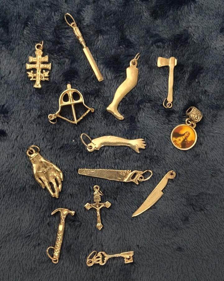 Lot of 13 Variety of Silver Tone Necklace Pendants & Bracelet Charms