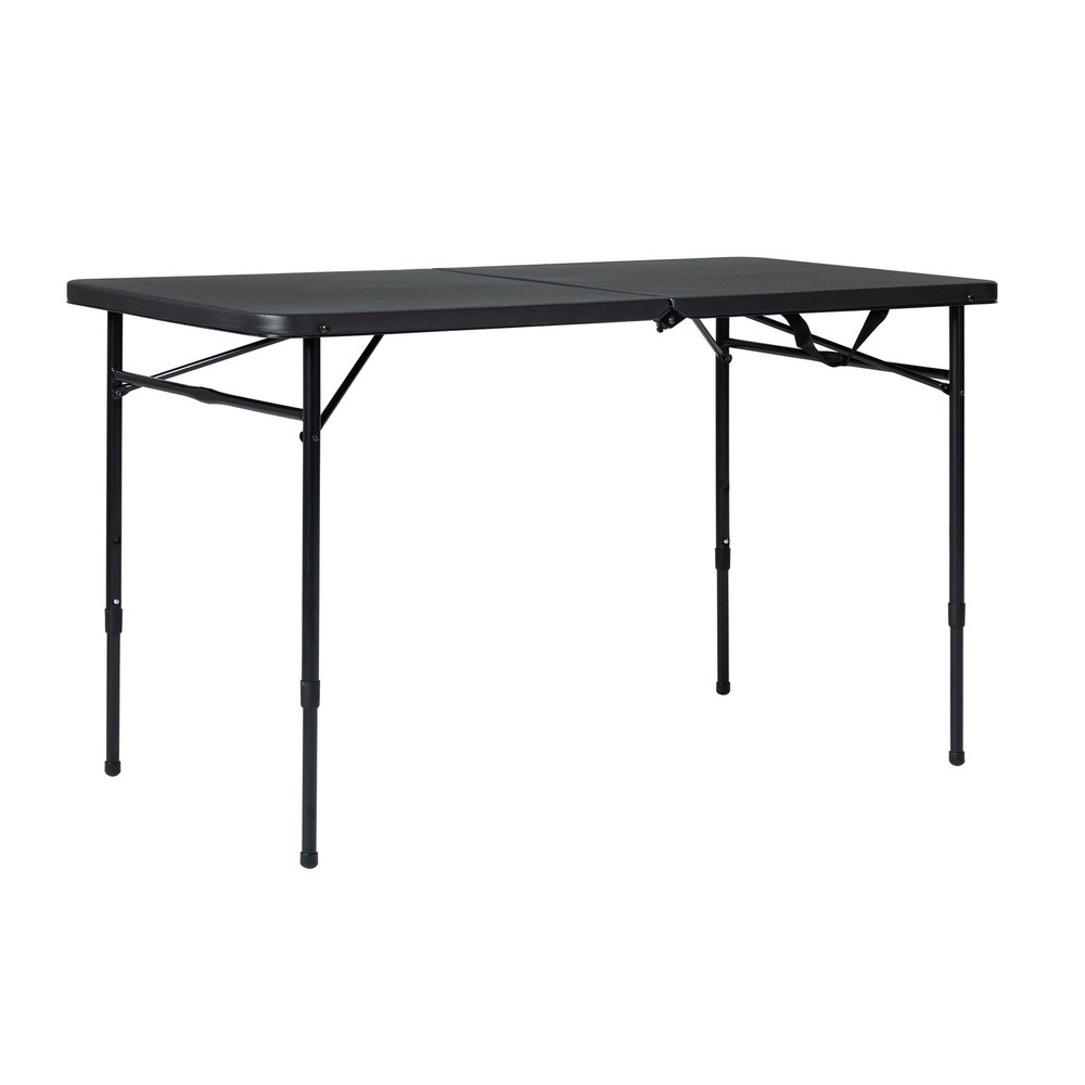 Mainstays 4ft Adjustable Foldable Table in Sleek Rich Black