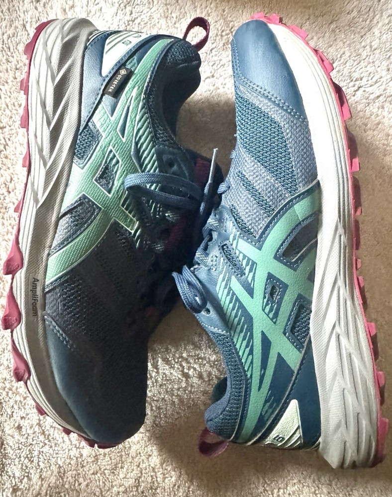 Asics Sonoma 6 GTX Goretex Shoes Women Size 9.5 Trail Waterproof hiking Blue