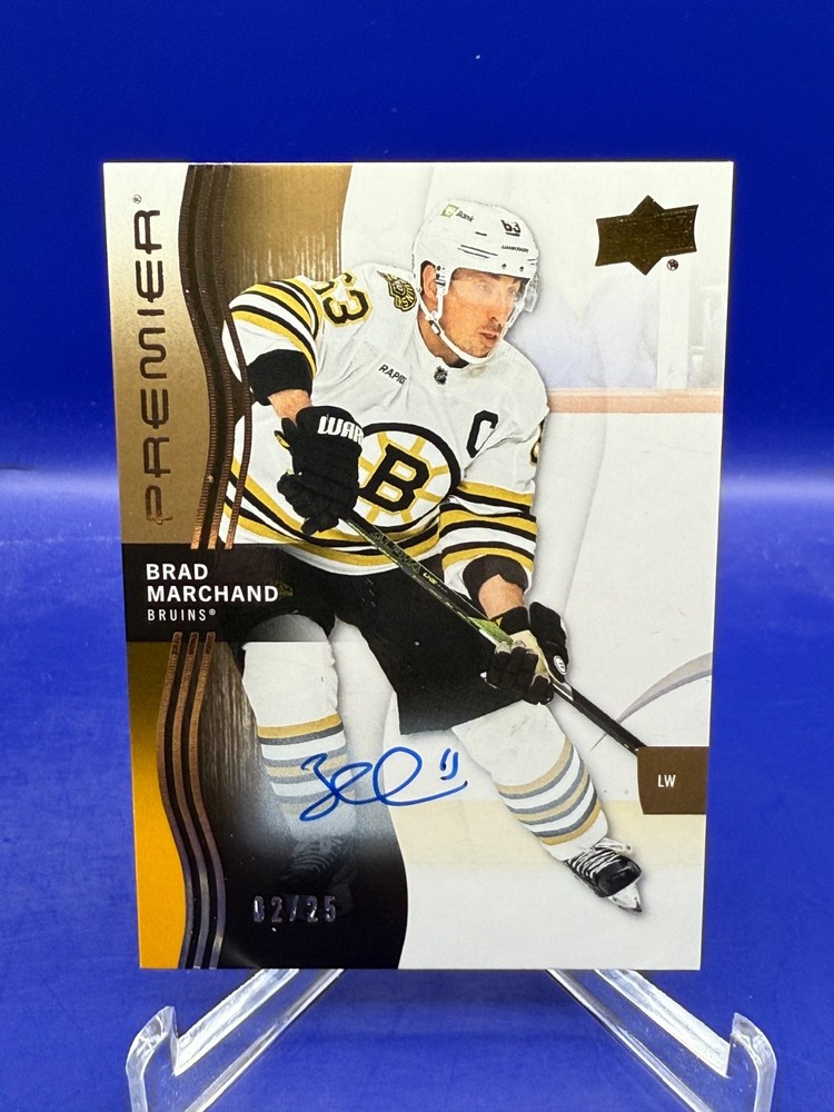 2023-24 Upper Deck Premier - Brad Marchand #29 Gold On Card Auto /25 (AU)
