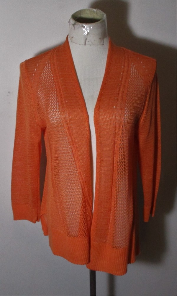 Women's ALFANI Coral Linen Cardigan Wrap Sweater Size L