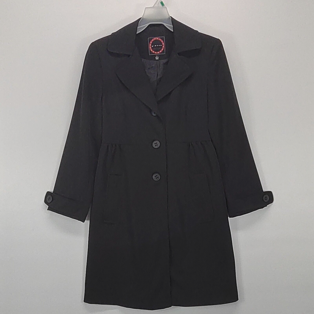 Vintage Giacca Jacket Women Small Black Blazer Lightweight Coat Back Belt Pocket