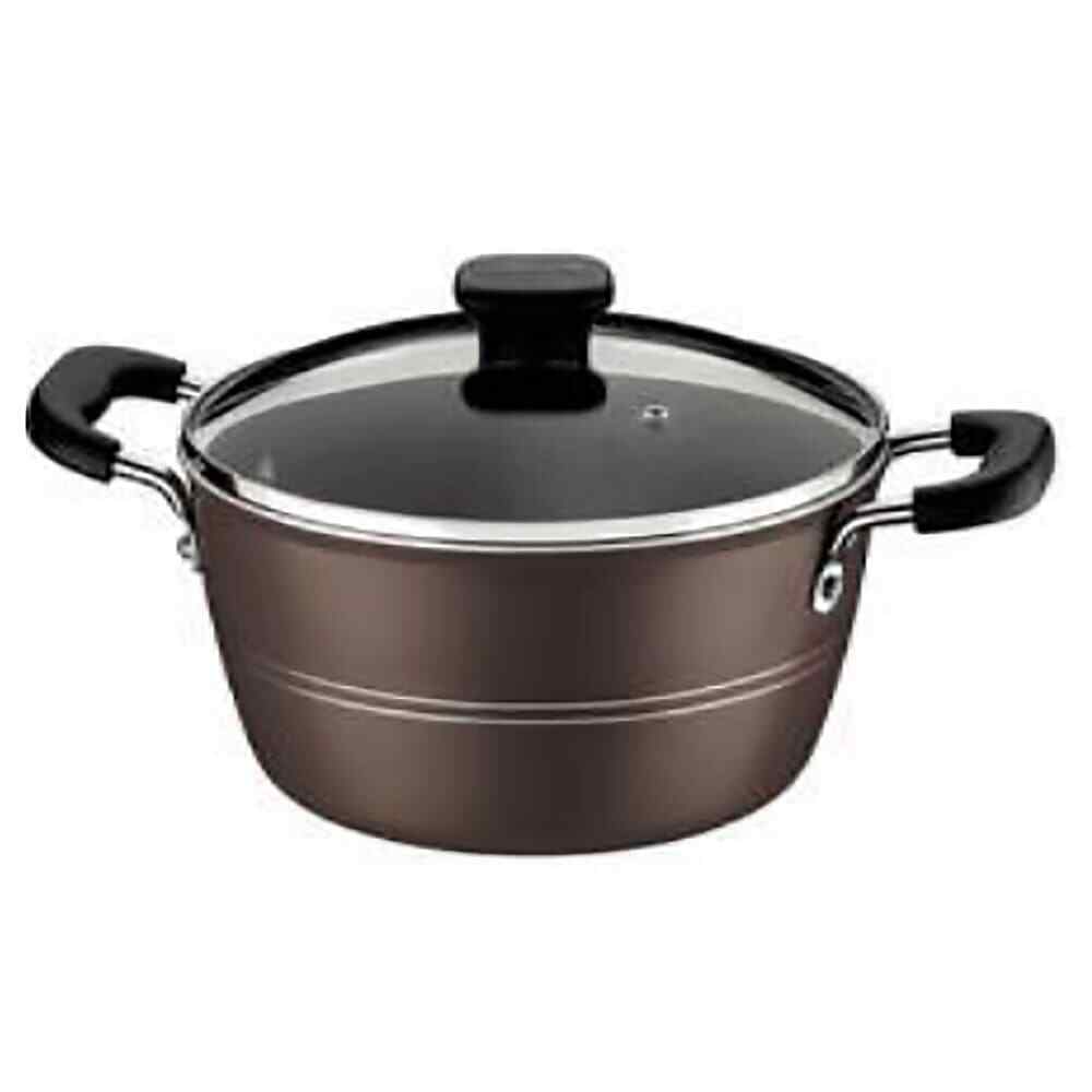 Darling Foodservice Aluminum Non-Stick 6 Quart Stock Pot with Lid