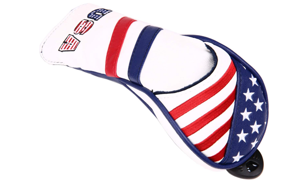 USA Stars and Stripes Golf Hybrid Head Covers with Interchangeable Number Tags G