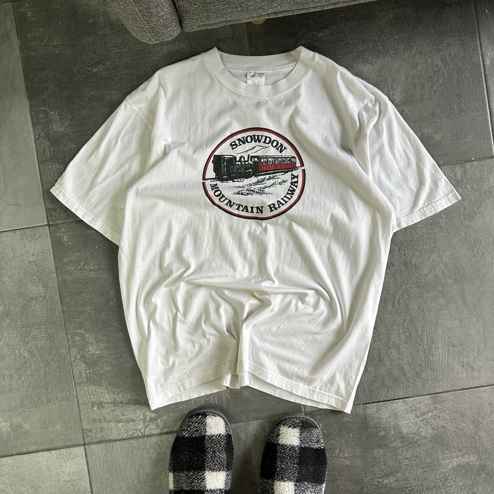 Vintage T-shirts Snowdon Mountain Railway Joke Y2K Japan Style 00s USA Used