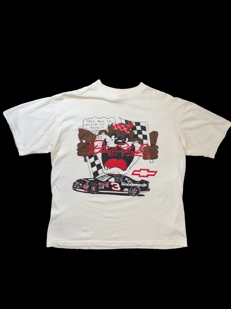 Vintage XL Dale Earnhardt Taz Looney Tunes NASCAR Tee Single Stitch