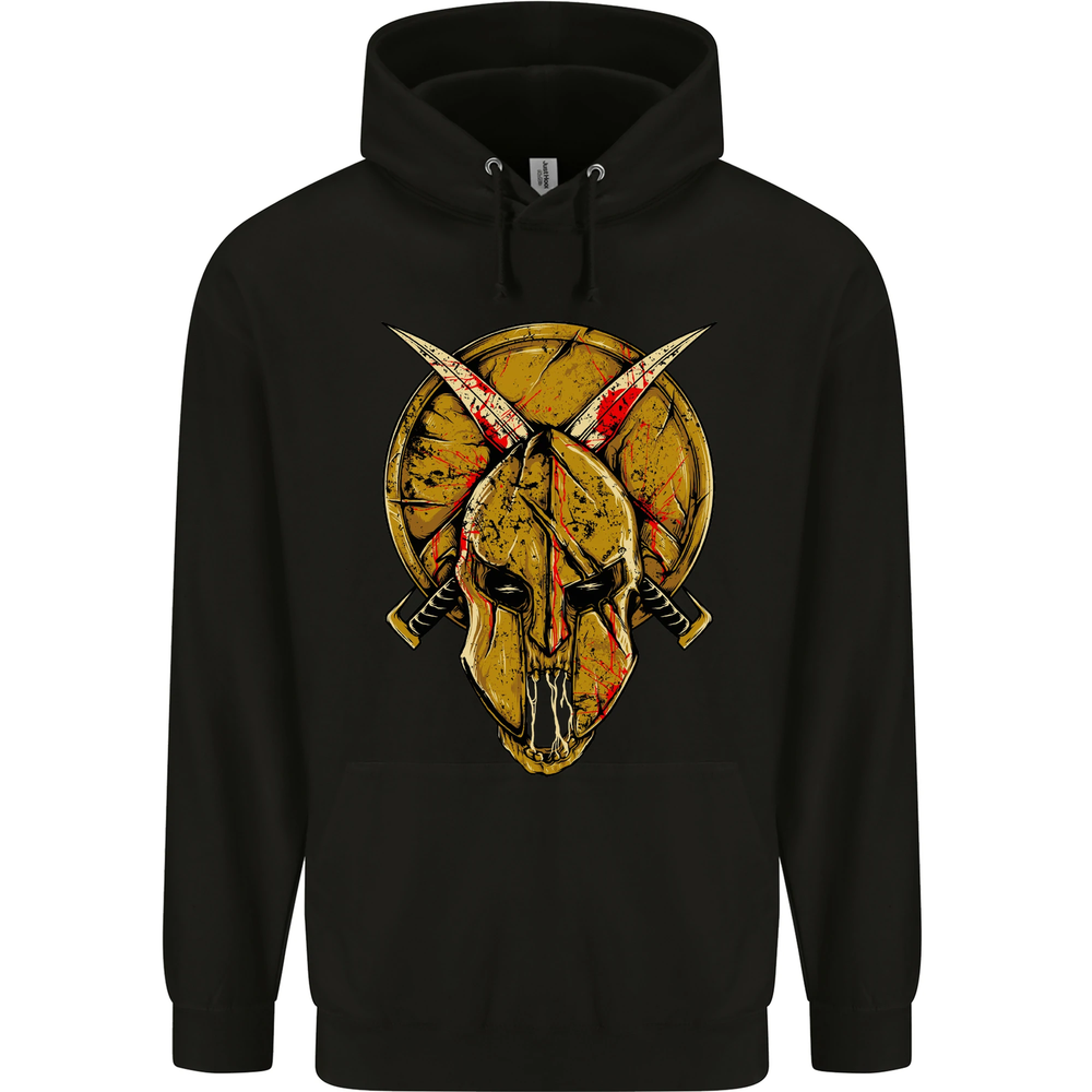 Spartan Skull Helmet Gym MMA Martial Arts Mens 80% Cotton Hoodie