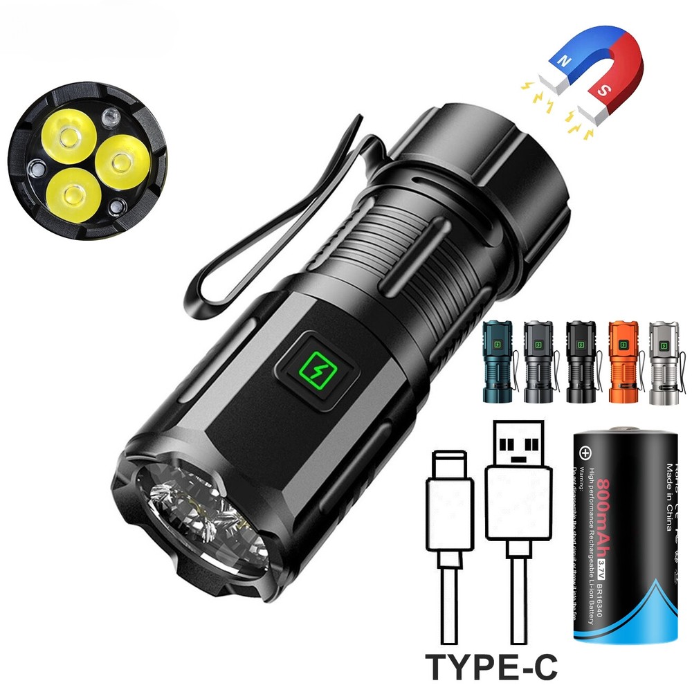 Mini USB Rechargeable Magnetic Flashlight for Outdoor & Pocket Use