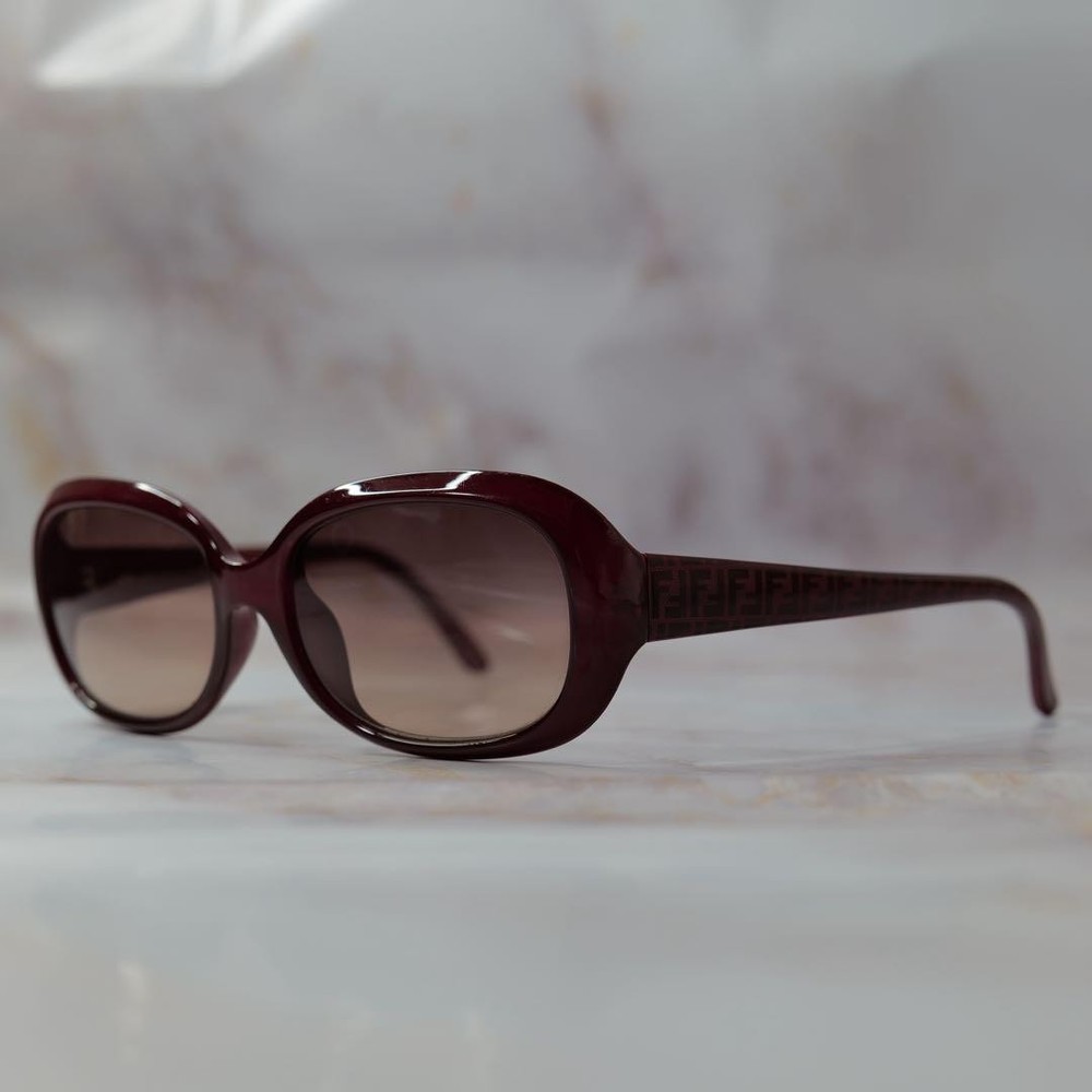 Fendi Zucca Oval Red Sunglasses Authentic Preowned Fashion