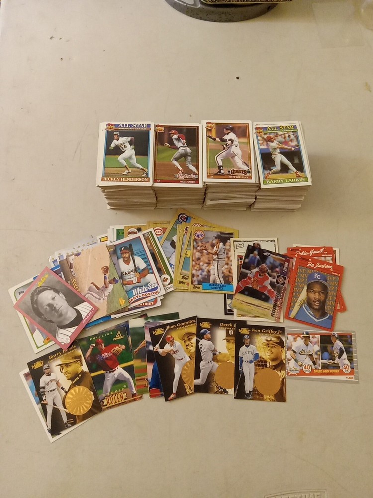 1991 Topps Baseball Card Lot of 650+ MLB Vintage Cards in Good Condition