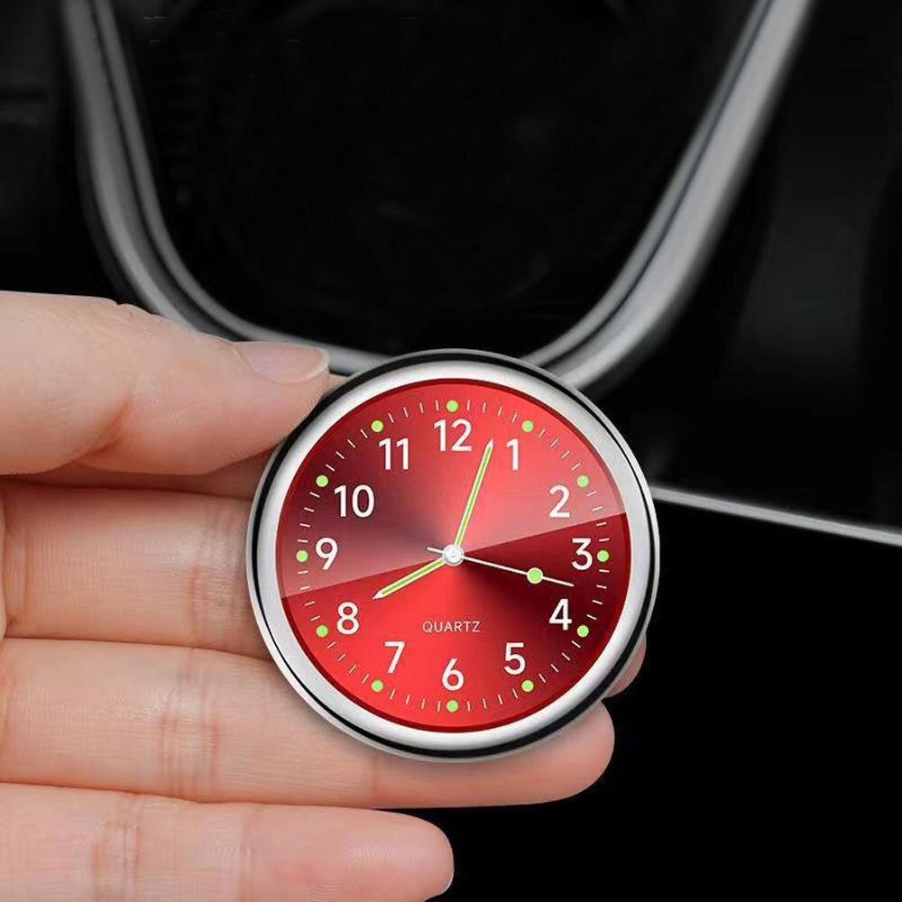Mini Red Stick-On Dashboard Car Clock for Air Vent Trim  