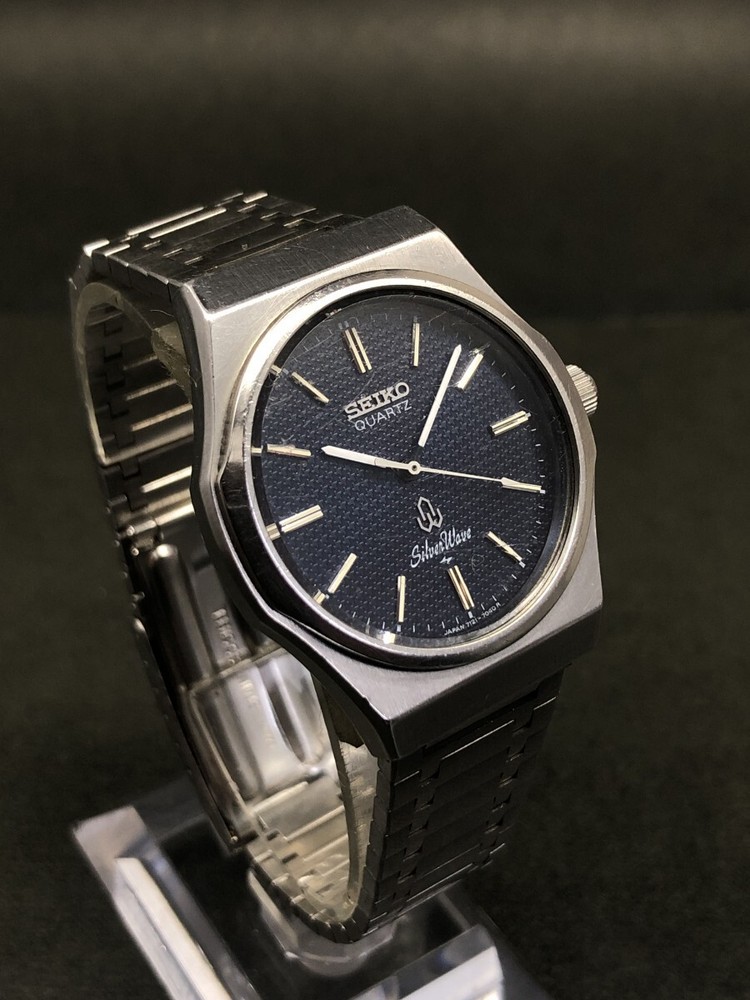 Vintage Seiko Silver Wave Quartz Watch Kameido Seikosha 1980s