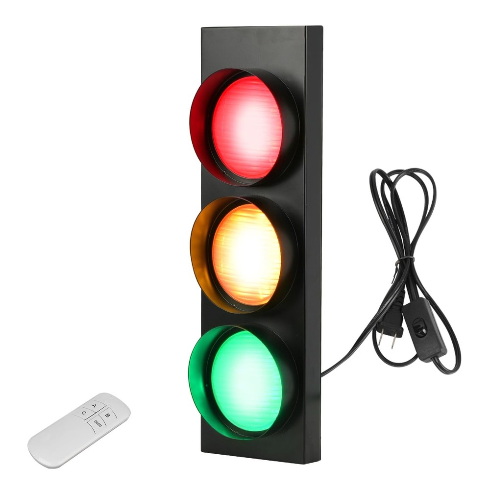 Traffic Light Wall Lamp for Christmas, Style Traffic LED Lamp with Remote Con...