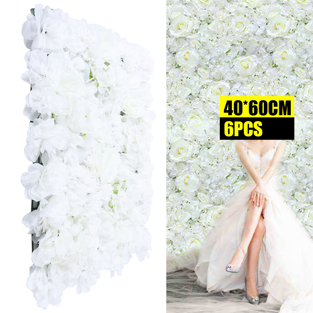 6 Pcs Artificial Flower Wall Panel Venue Backdrop Wedding Party Background Decor