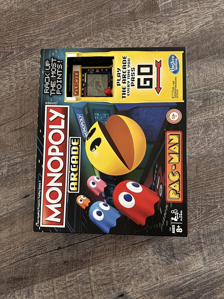 Pac-Man Edition Monopoly Arcade Board Game for Kids Ages 8+ with Tokens & Cards