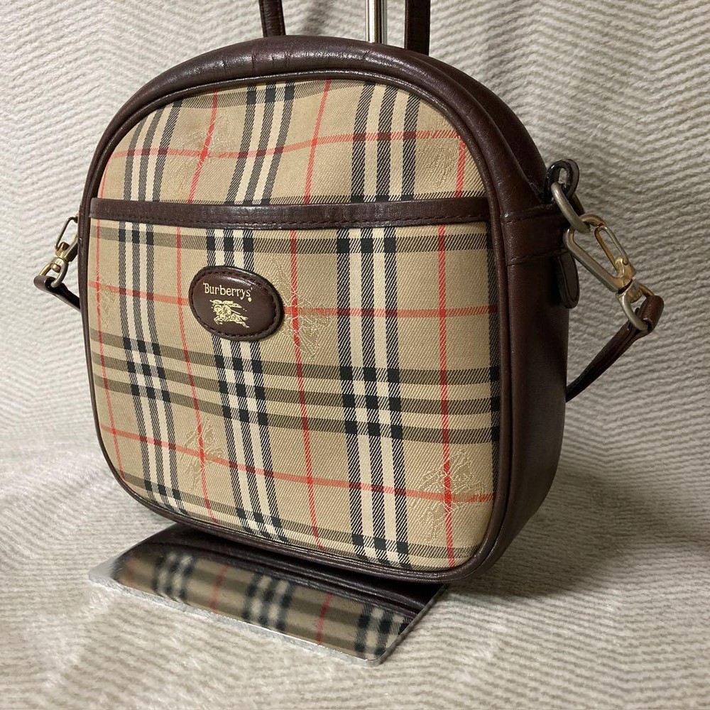 Burberry Shoulder Bag Nova Check Canvas Beige Authentic F1003283