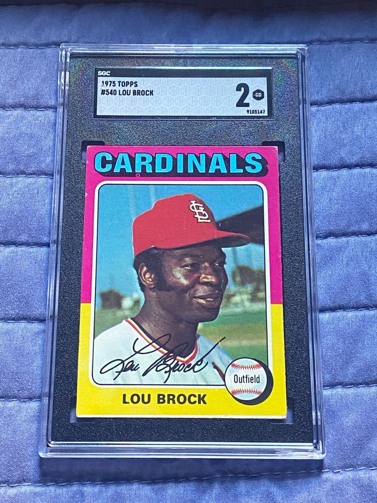 Lou Brock 1975 Topps #540 HOF SGC 2 Vintage Baseball Card