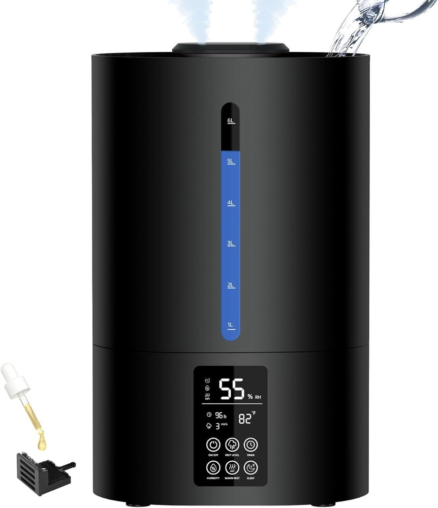 6L Cool & Warm Humidifiers for Large Bedrooms and Home Spaces
