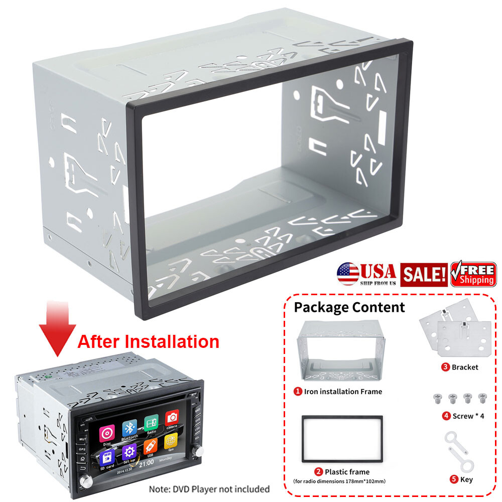 Metal Fascia Mounting Dash Kit For 2 DIN Car Radio DVD Stereo Installation Frame