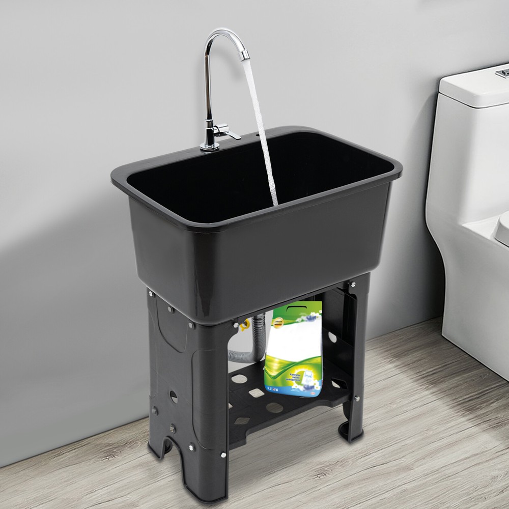 Utility Sink Laundry Tub with Faucet for Basement Garage or Laundry Room