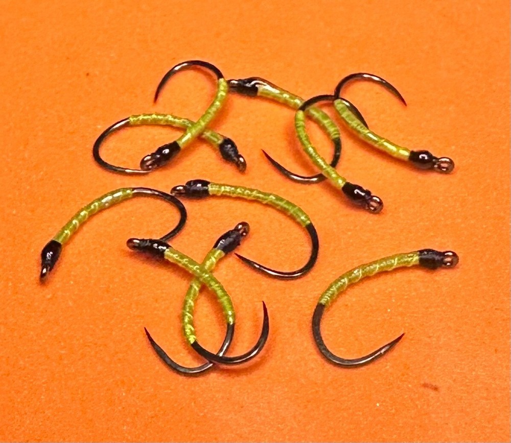 Trout Flies UV Active Barbless Buzzers x10 Chartreuse