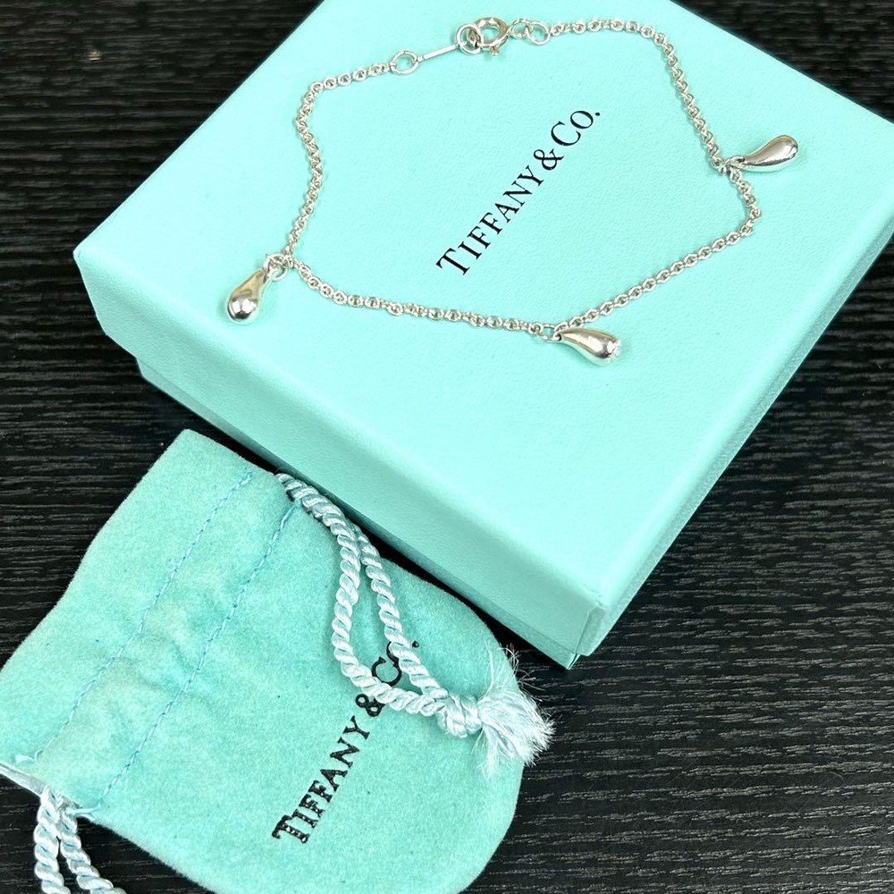 Tiffany & Co. Elsa Peretti 5 Teardrop Bracelet Silver 925 With Box Used