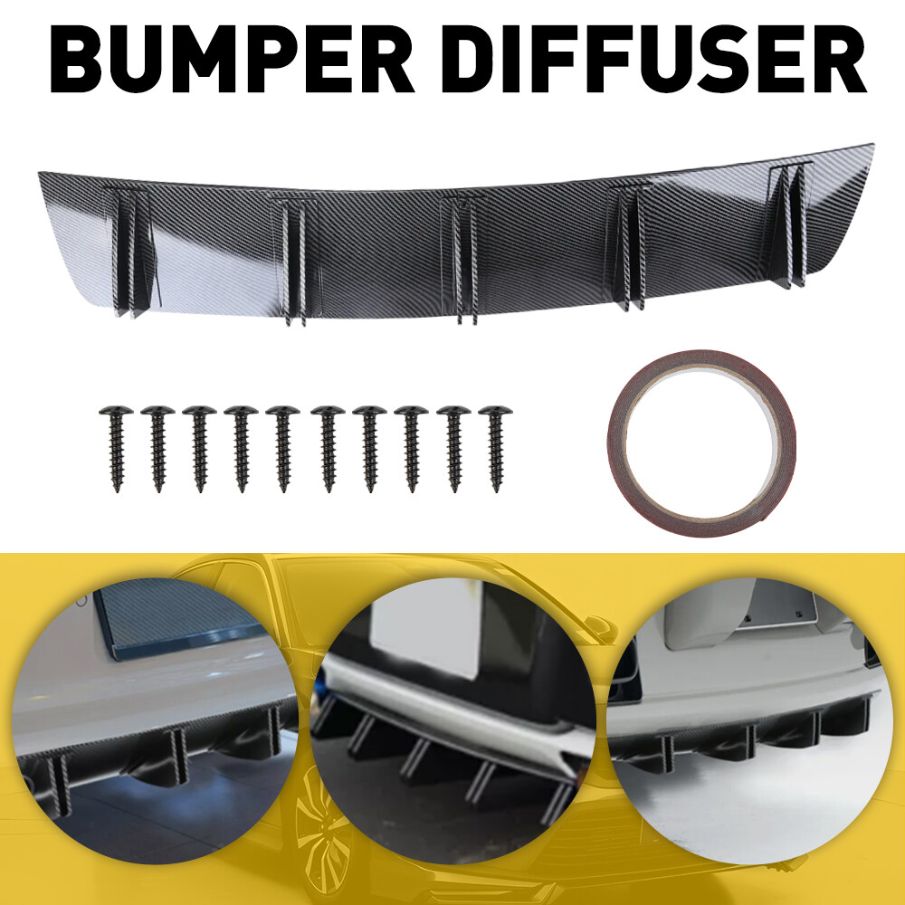 Nissan Rear Bumper Lip Diffuser Shark Fin Wing Spoiler in Carbon Fiber