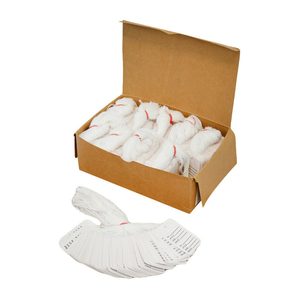 1000 Small White Perforated Clothing Price Tags for Merchandise and Coupons-image